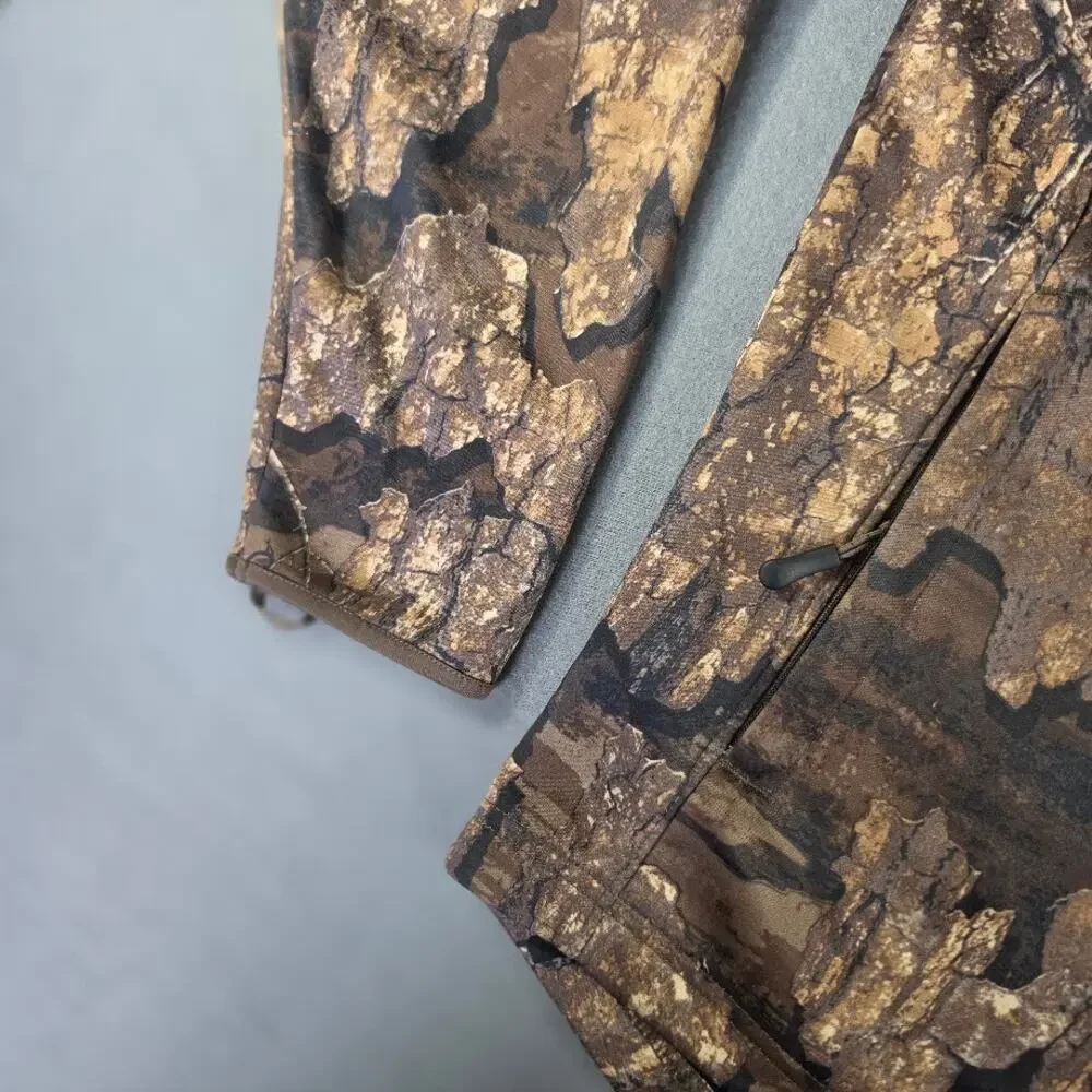 Realtree Timber Camo Fleece Hoodie Mens M Built In Face Mask Gaiter Pullover